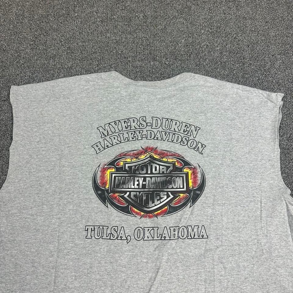 Vintage Y2K Harley Davidson Tulsa, Oklahoma Eagle Razor Cut Off Shirt